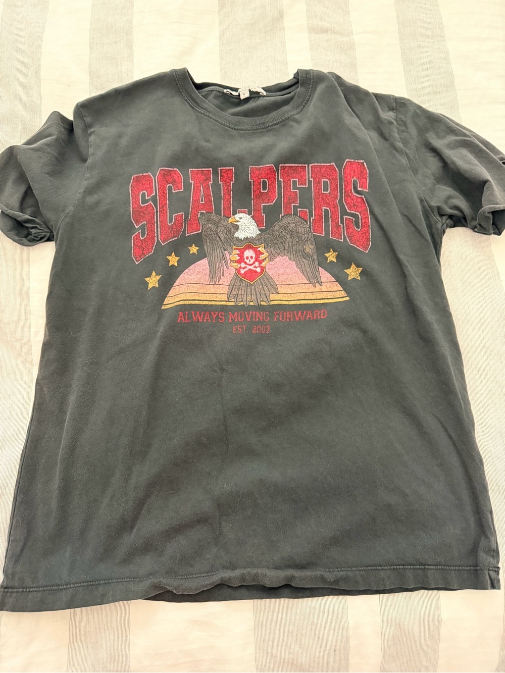 Salpers Black Crewneck Tee with Red Chenille Logo